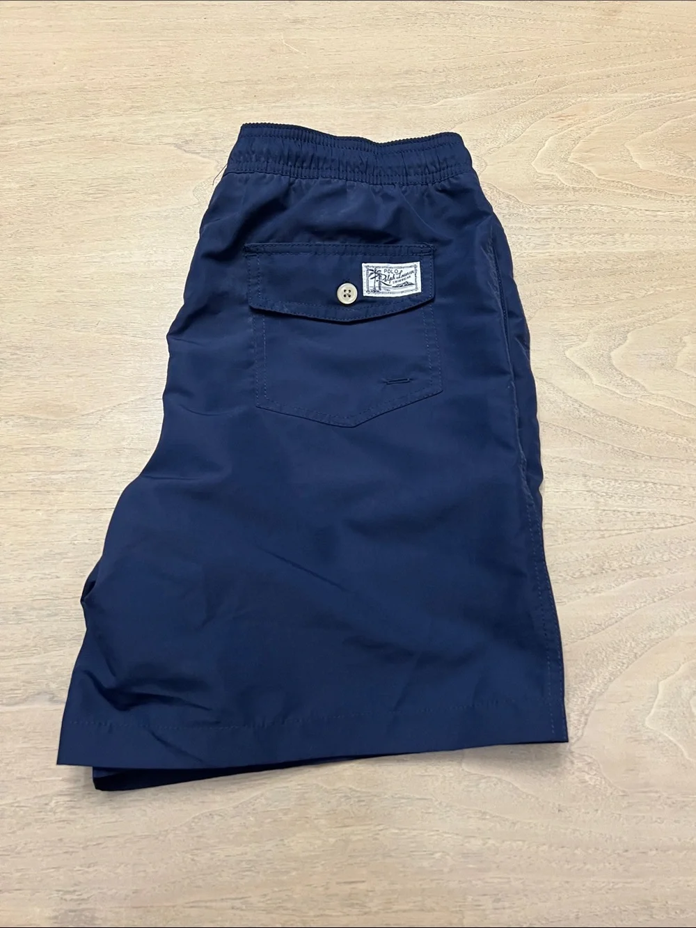 Polo by Ralph Lauren Navy Swim Trunks with Red Pony Accent